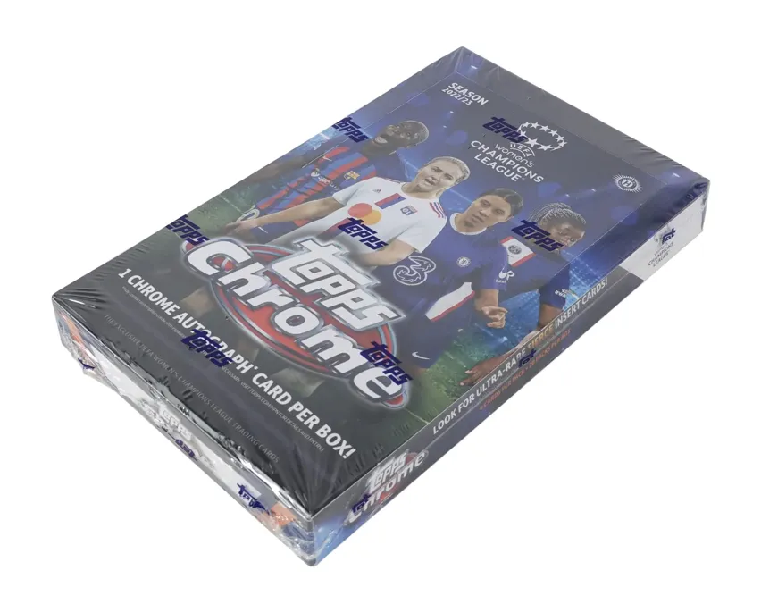 2022/23 Topps Chrome UEFA Women's Champions League Soccer Hobby Box 20 Packs per Box, 4 Cards per Pack