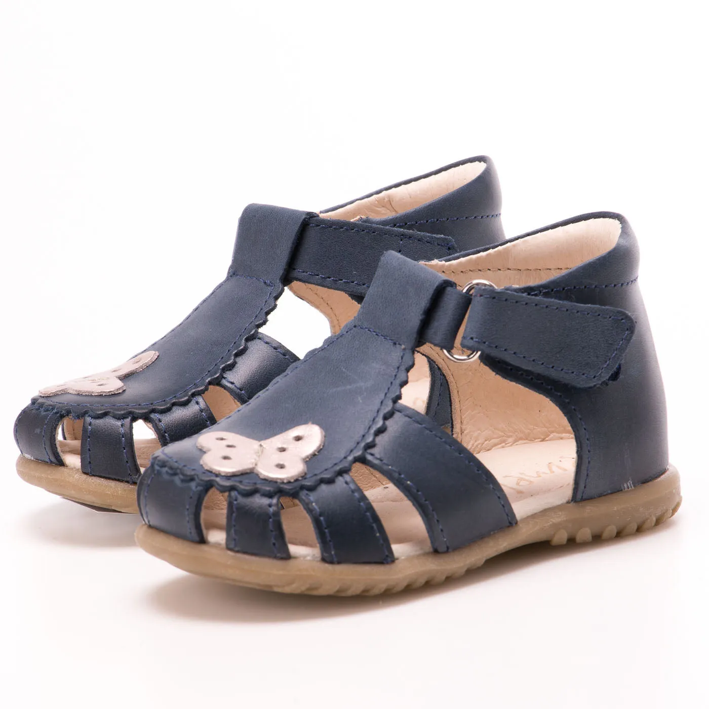 (2183-16) Emel navy butterfly closed sandals