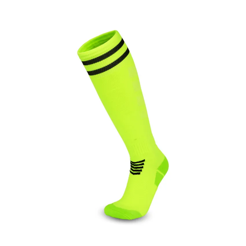 3 Pack Mens Cushioned Football Socks Lime Green