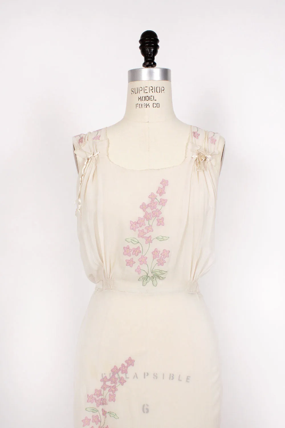 30s Sheer Ivory Gown S