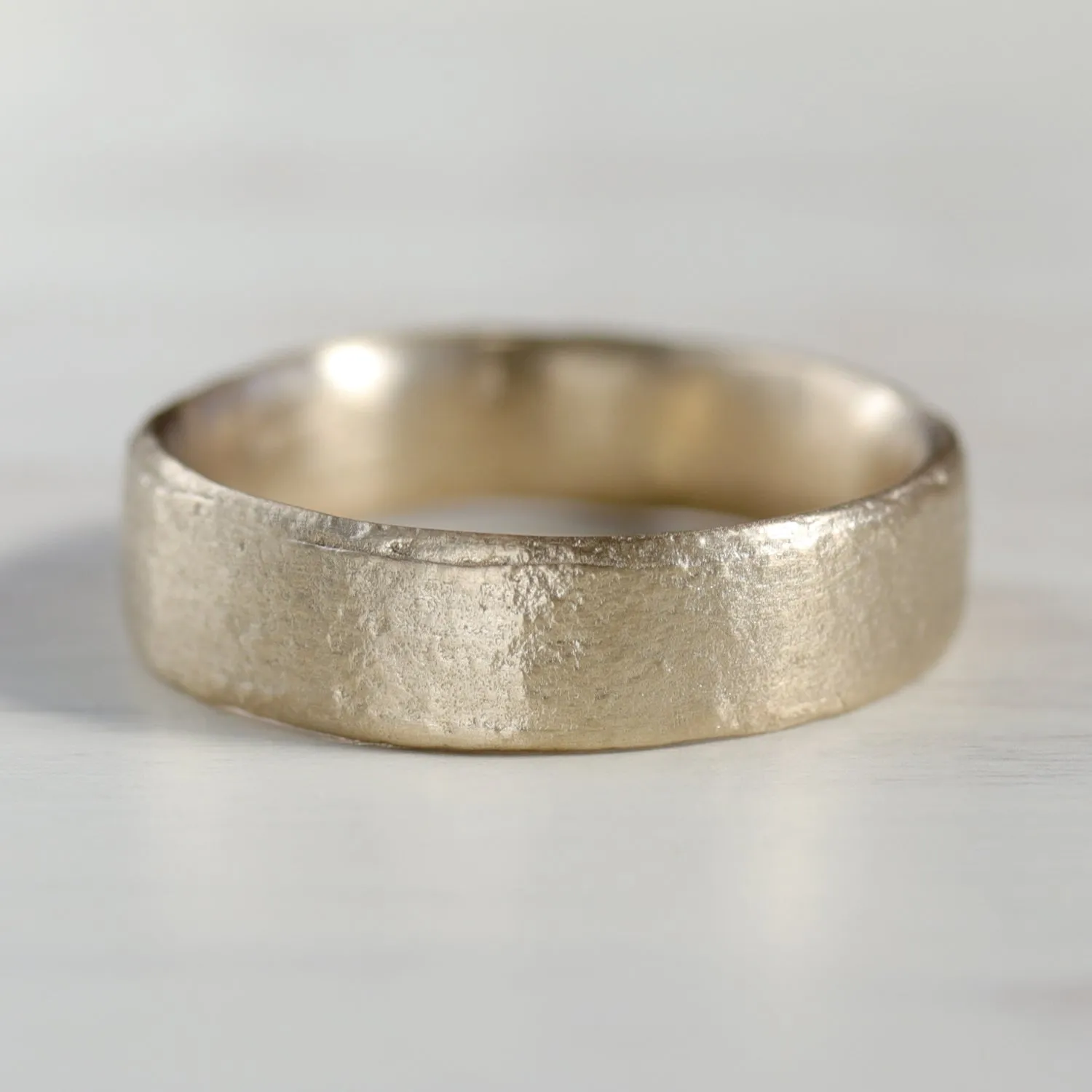 5mm Wide Flat Ancient Textured Band