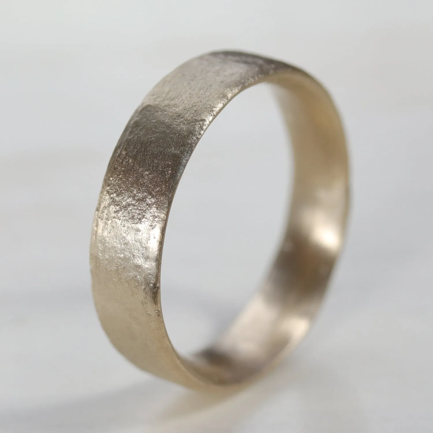 5mm Wide Flat Ancient Textured Band