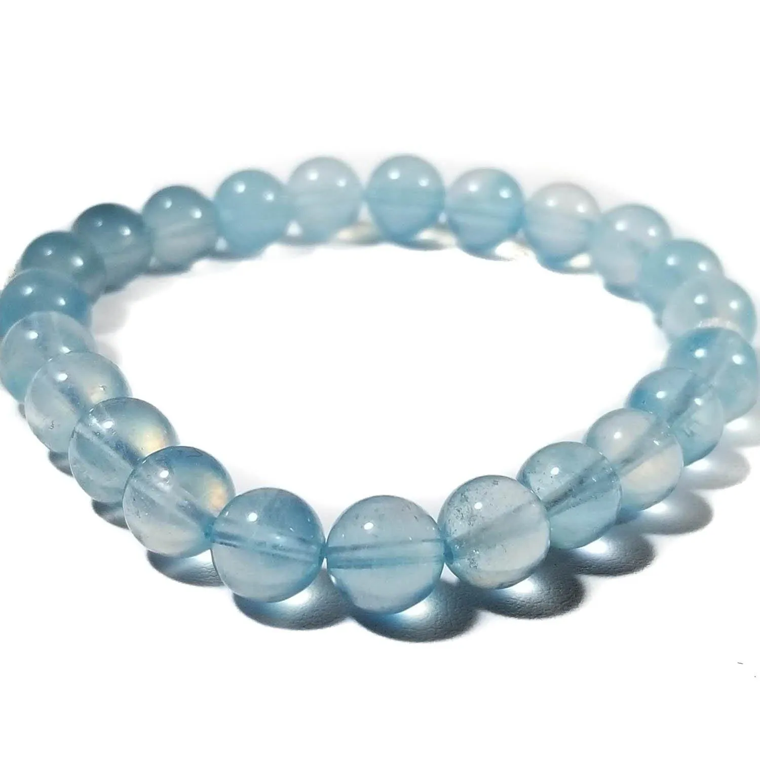 8mm Aquamarine Gemstone Bracelet