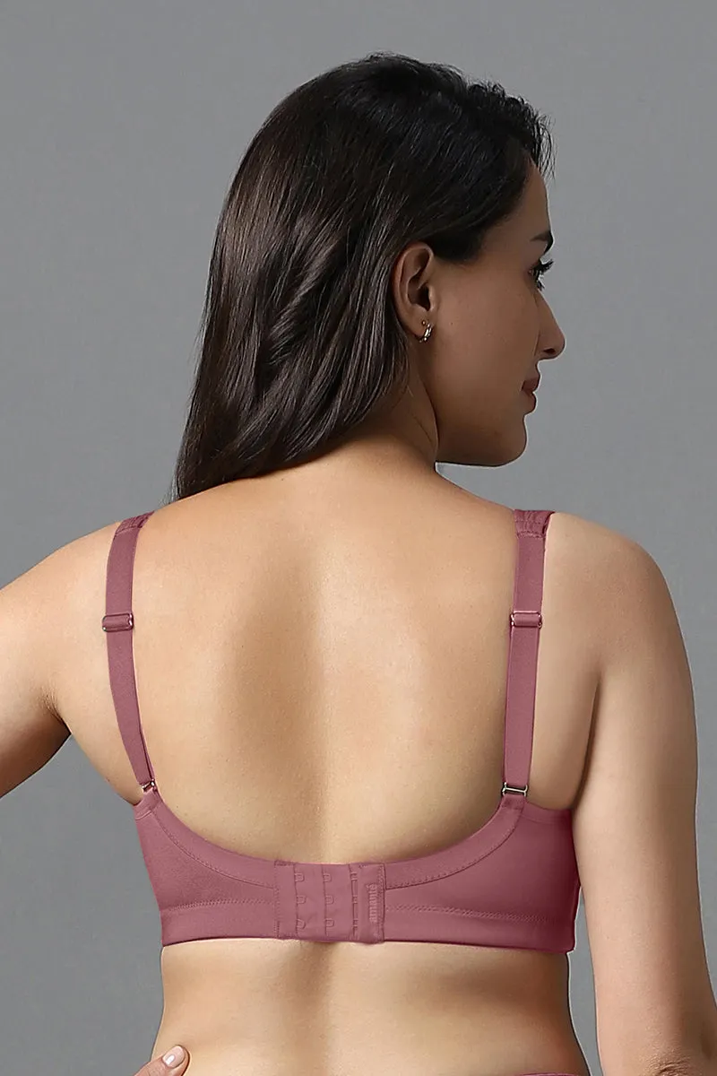 Airy Padded Non-wired Support Bra - Mesa Rose