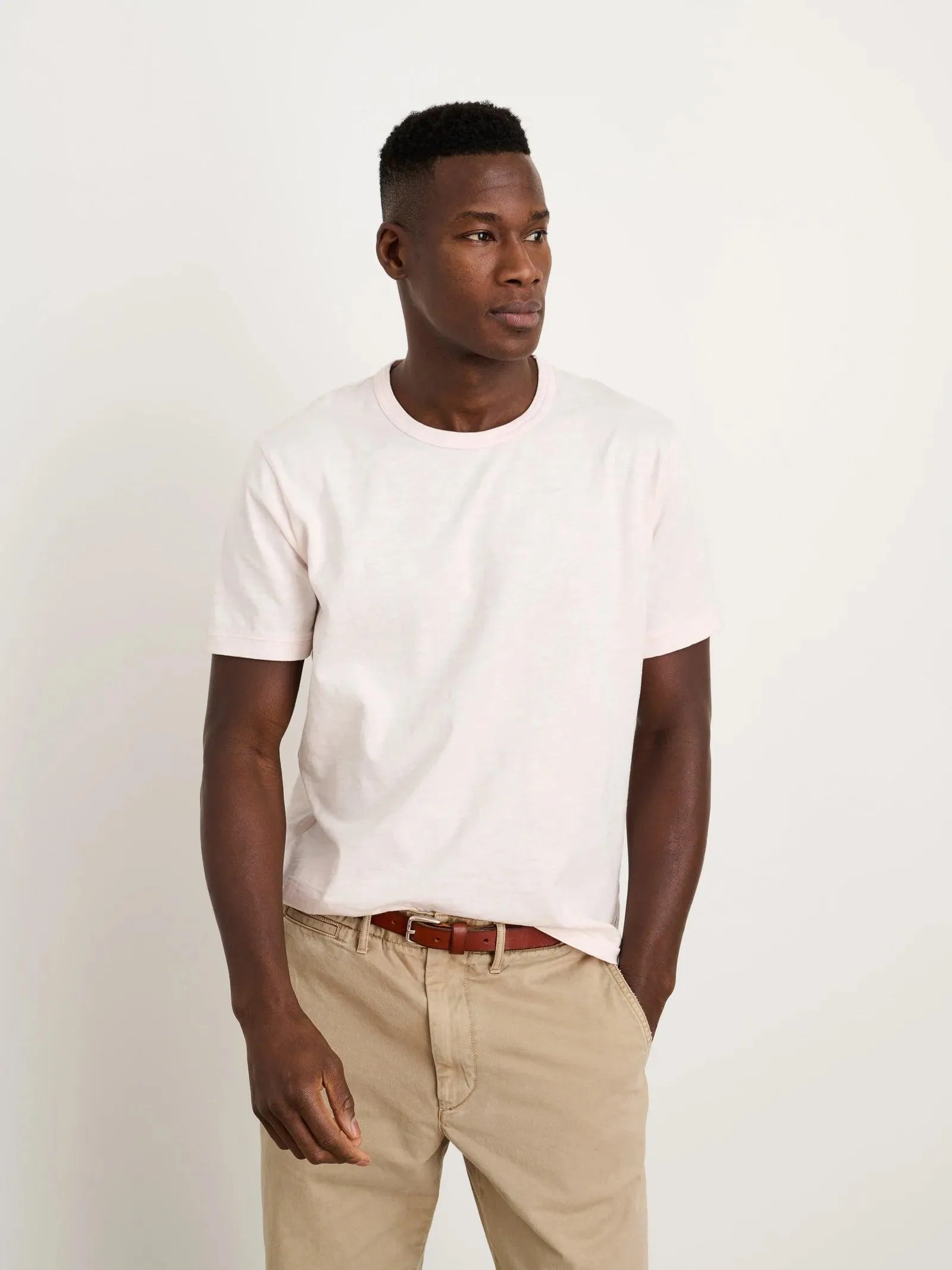 Alex Mill - Standard T Shirt in Slub Cotton in Rose Water