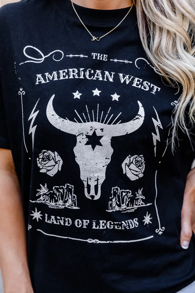 American West Black Oversized Graphic Tee