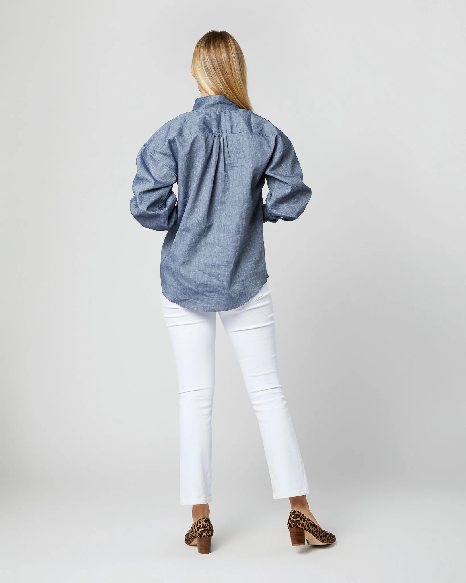 Anaya Popover Shirt in Indigo Cotolino Chambray