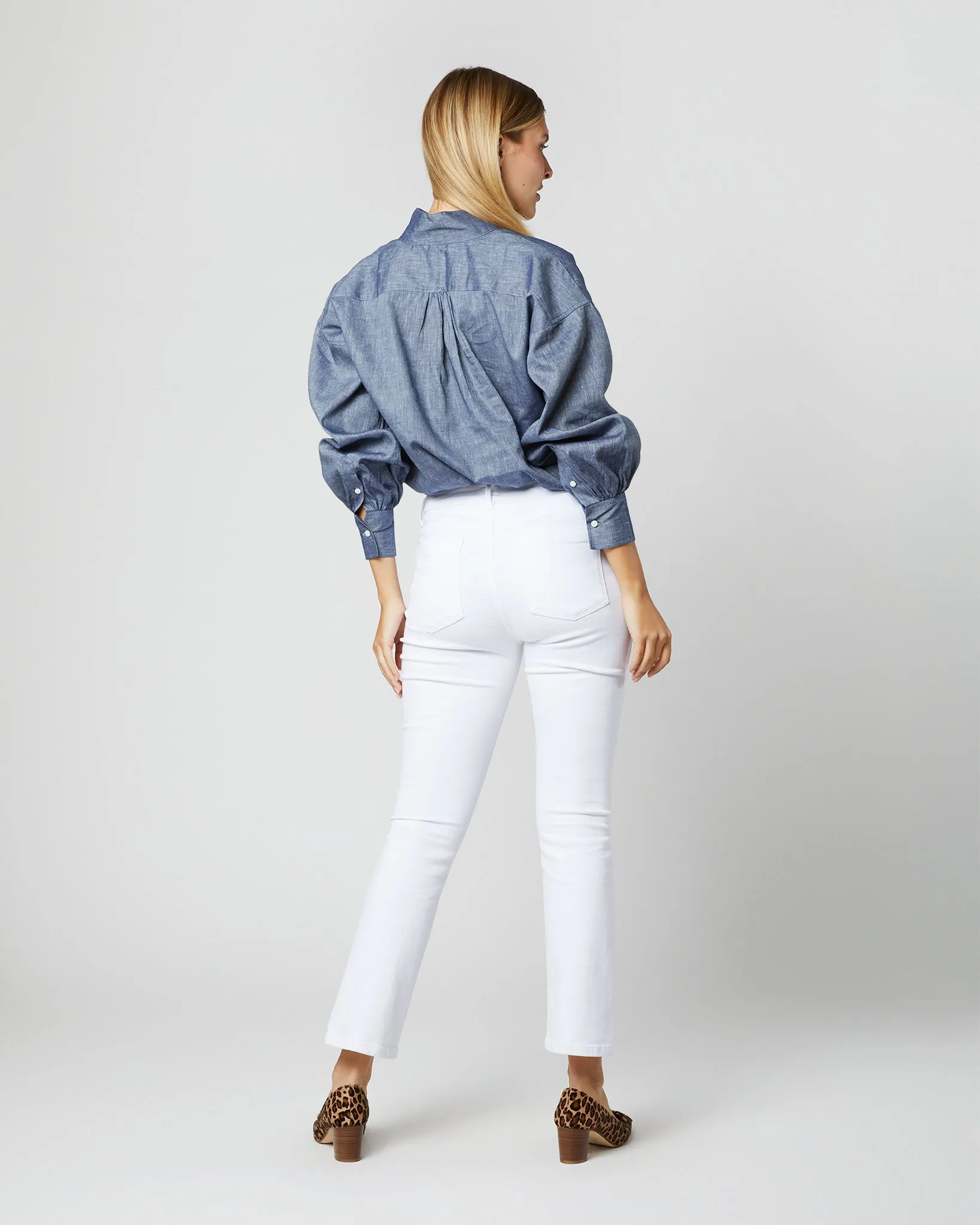 Anaya Popover Shirt in Indigo Cotolino Chambray