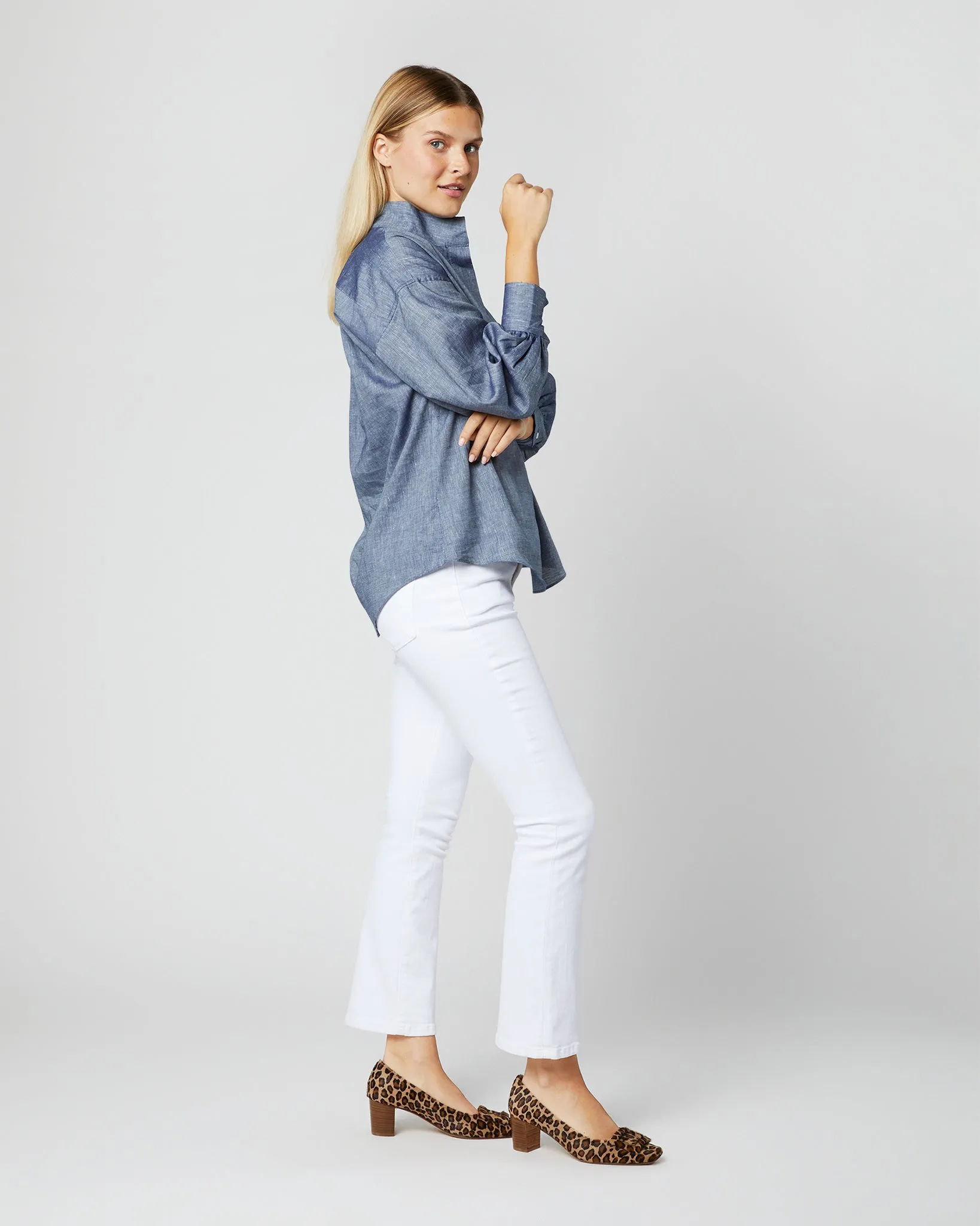 Anaya Popover Shirt in Indigo Cotolino Chambray