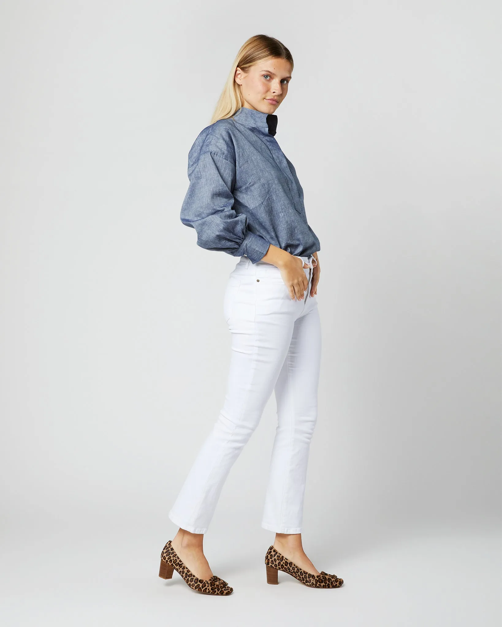 Anaya Popover Shirt in Indigo Cotolino Chambray