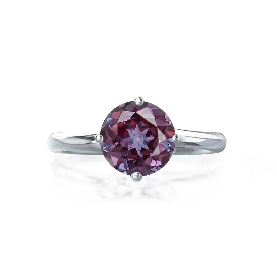 ANNORA - Chatham® Alexandrite Platinum 950 Twist Solitaire Ring