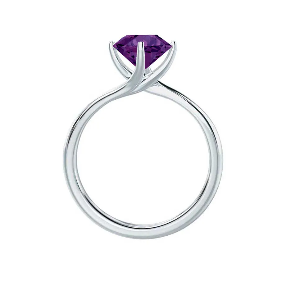 ANNORA - Chatham® Alexandrite Platinum 950 Twist Solitaire Ring