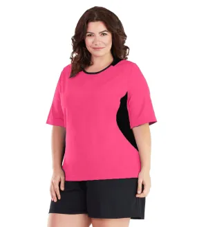 AquaSport Color Block Swim Tee Pink - FINAL SALE