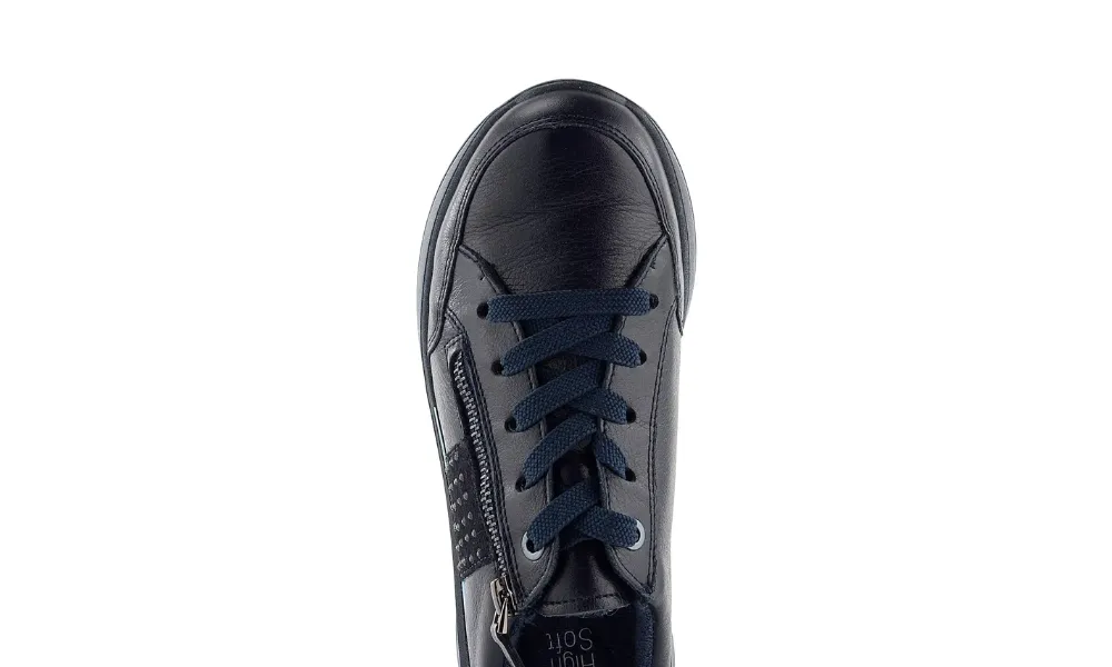 Ara - Las Vegas Studded Zip-Up Trainer Navy