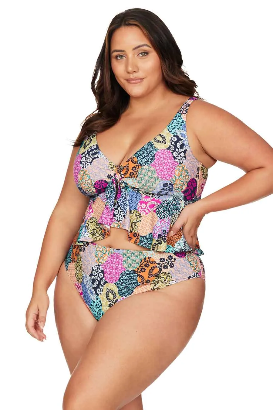 Artesands Monet Curve Fit Mid Rise Swim Pant - Salmagundi