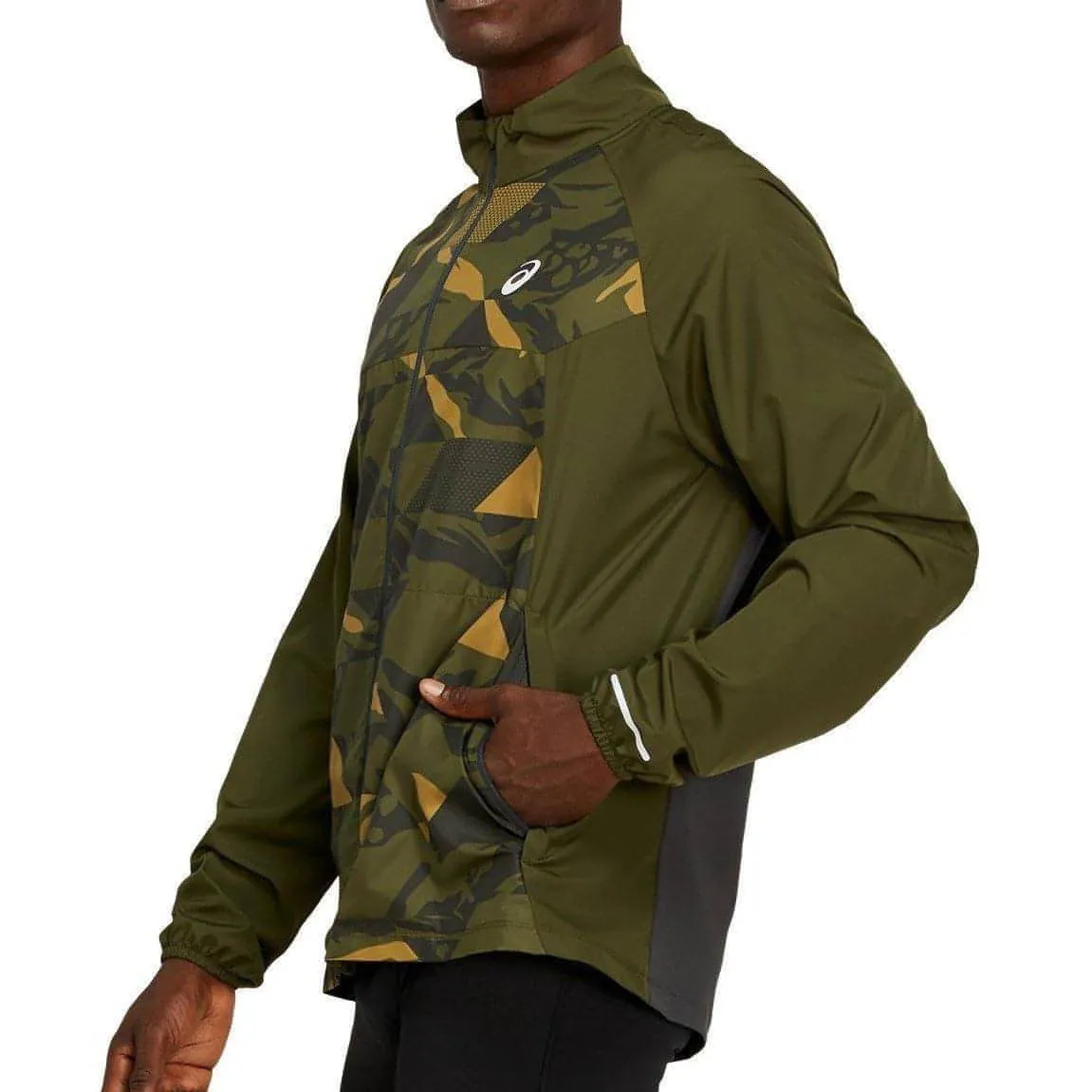 Asics Future Camo Mens Running Jacket - Green