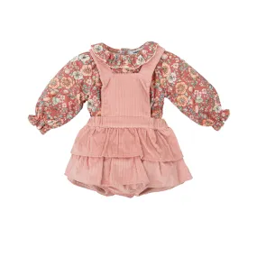 Babidu Baby girls Floral and Cord Romper and Top