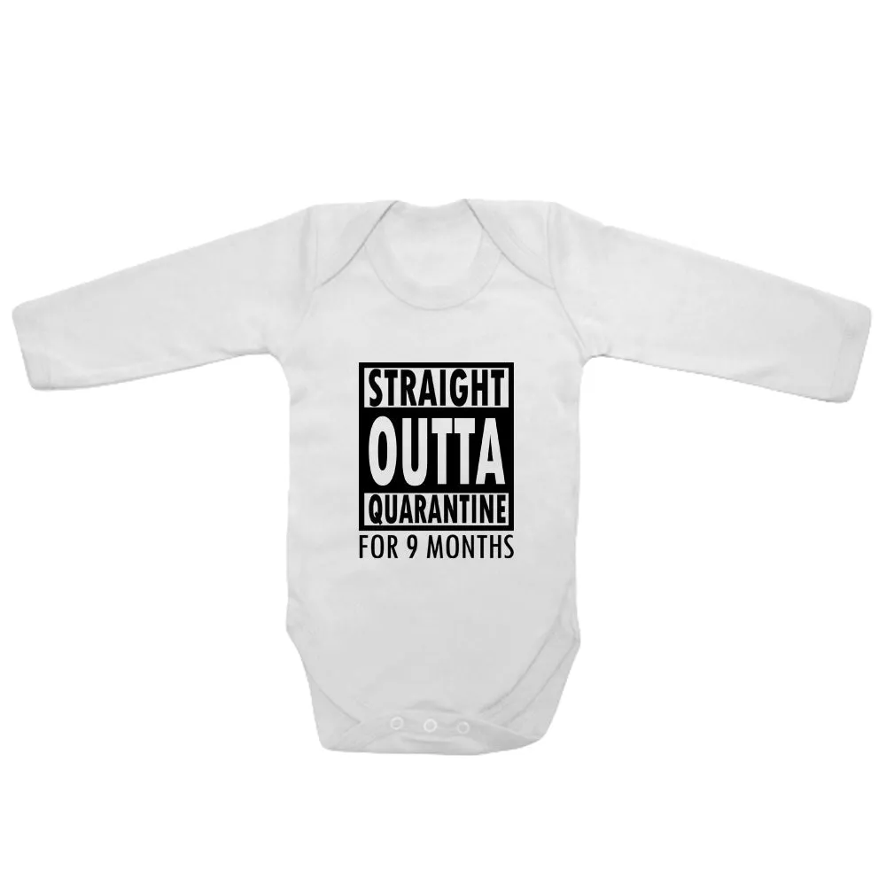 Baby Long Sleeved Vest Bodysuit Grow Straight Outta Quarantine for Newborn Gift