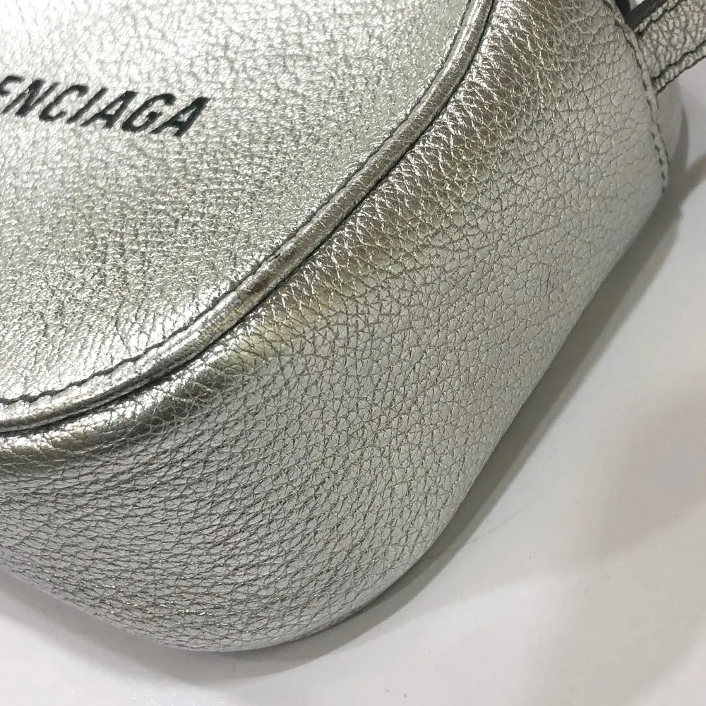 BALENCIAGA Shoulder Bag 552372 leather Silver logo Everyday camera bag Women Used Authentic