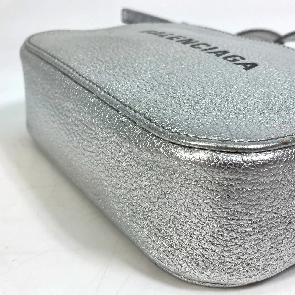 BALENCIAGA Shoulder Bag 552372 leather Silver logo Everyday camera bag Women Used Authentic