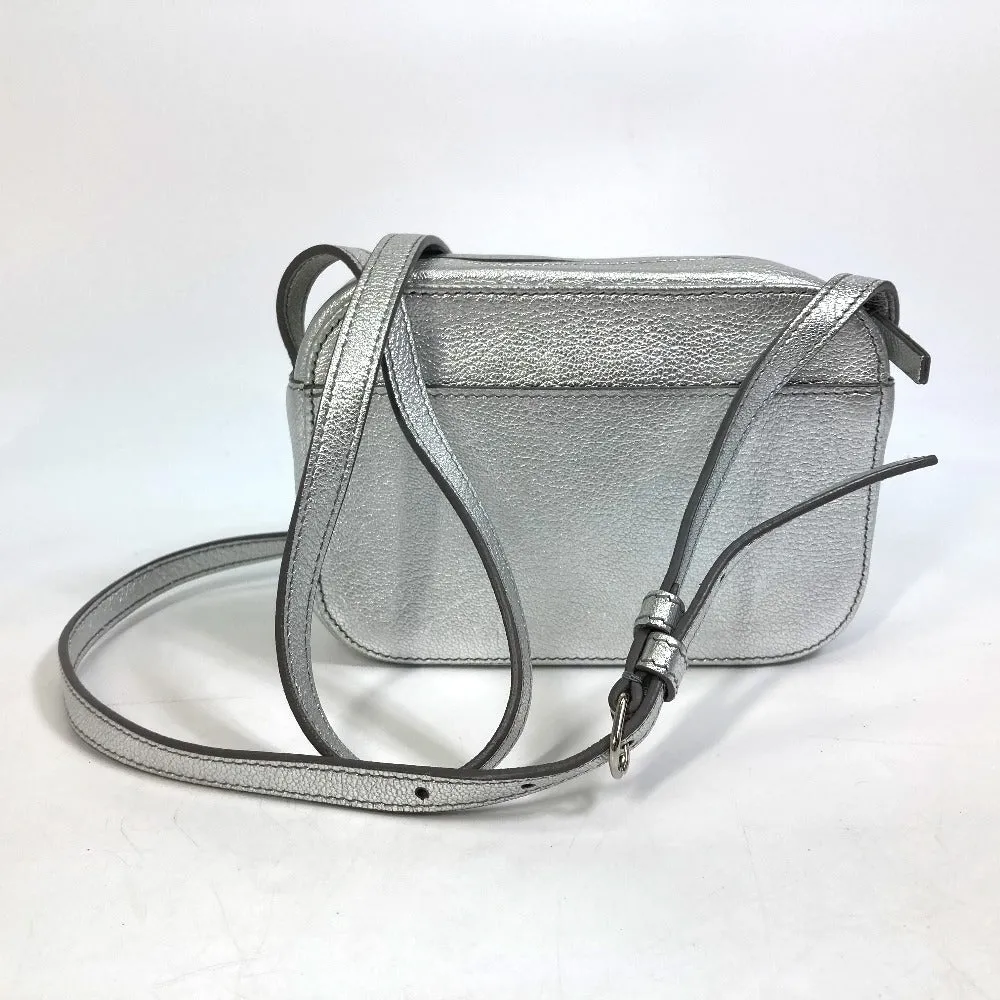 BALENCIAGA Shoulder Bag 552372 leather Silver logo Everyday camera bag Women Used Authentic