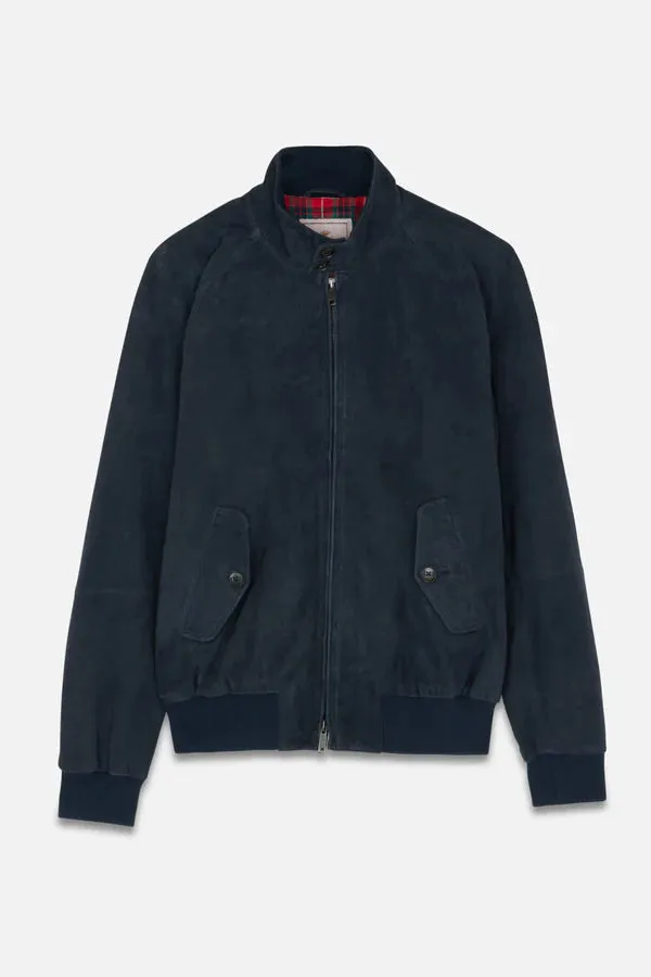 Baracuta Mens Wind Jacket G9 Suede - Navy