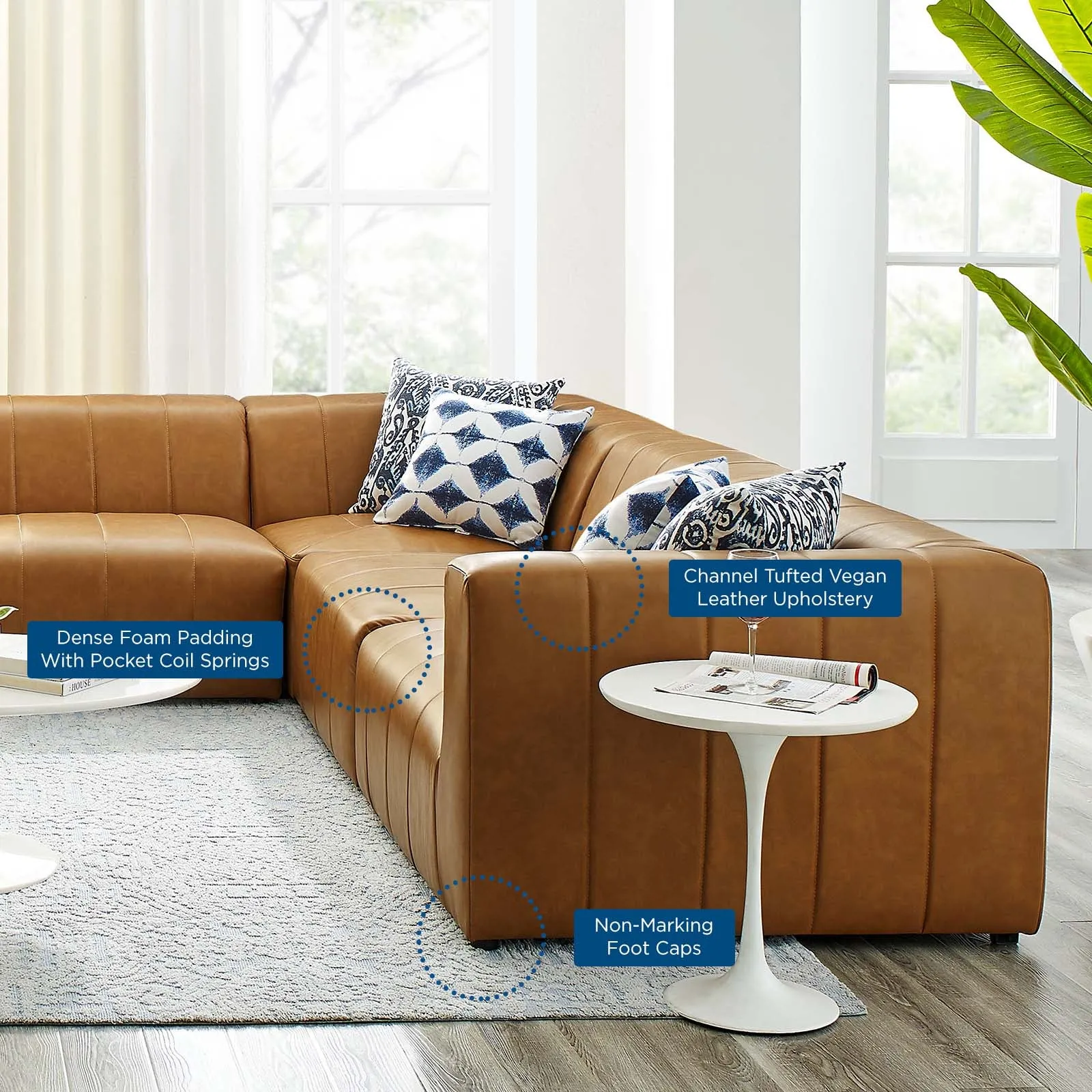 Bartlett Vegan Leather 8-Piece Sectional Sofa