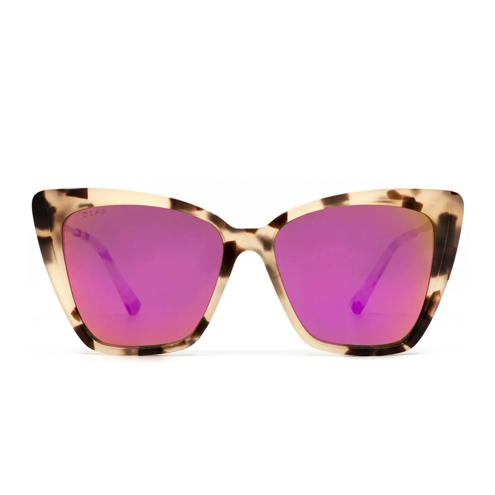 Becky II Cream Tortoise/Pink Mirror Sunglasses