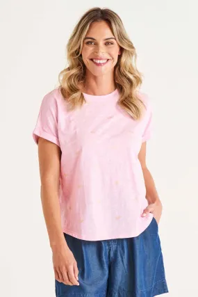 Betty Basics Hailey Short Sleeve Tee in Candy Pineapple