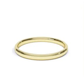 - Bevelled Edge Profile Plain Wedding Ring 18k Yellow Gold