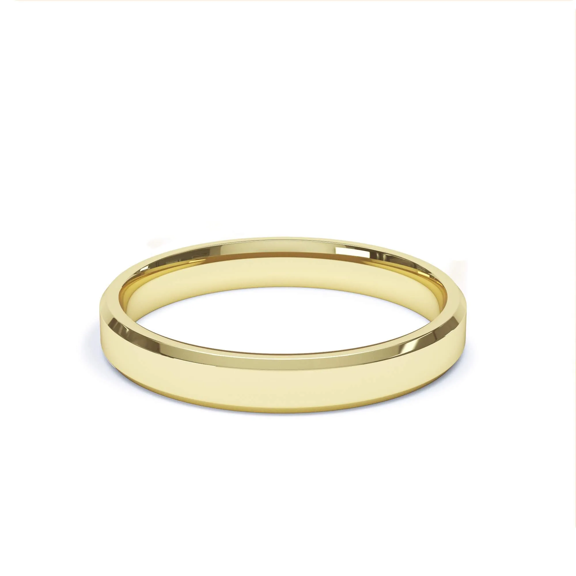 - Bevelled Edge Profile Wedding Ring 18k Yellow Gold