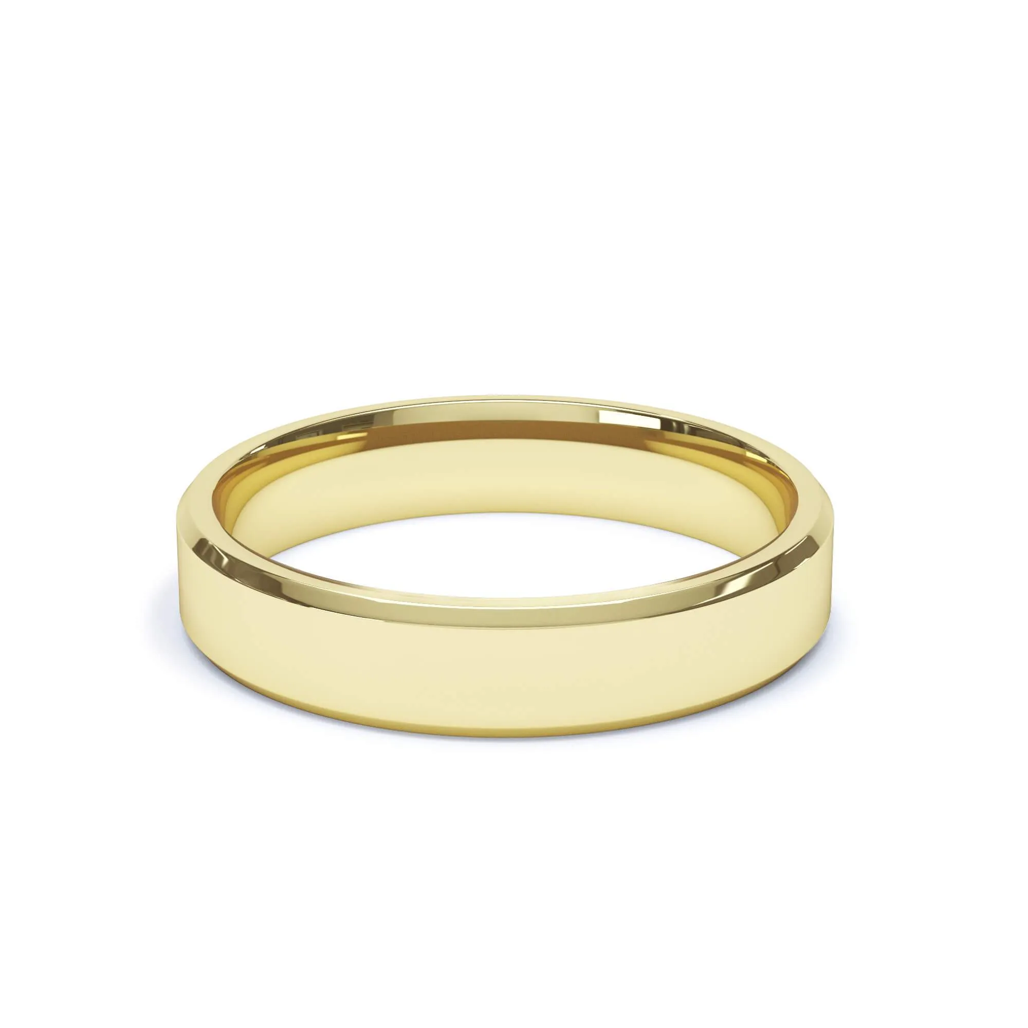 - Bevelled Edge Profile Wedding Ring 9k Yellow Gold