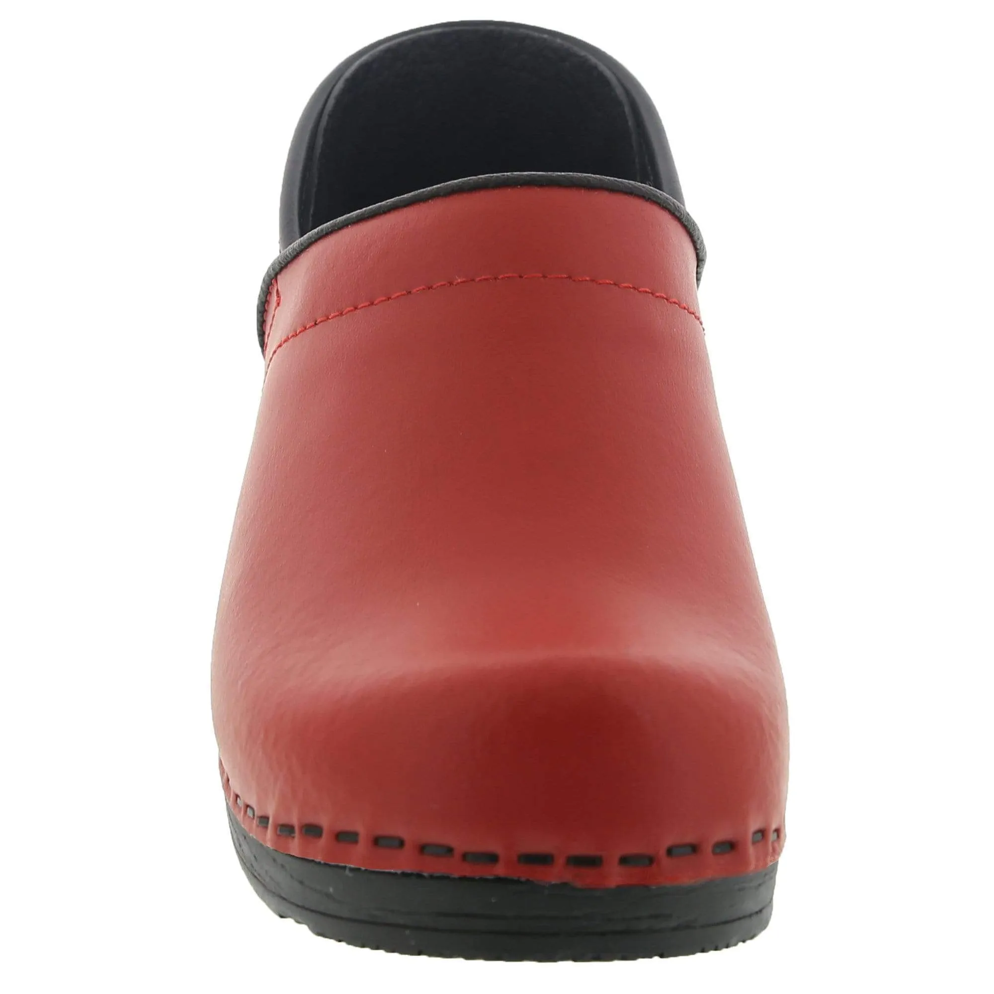 BJORK PRO ELLA Red Leather Clogs