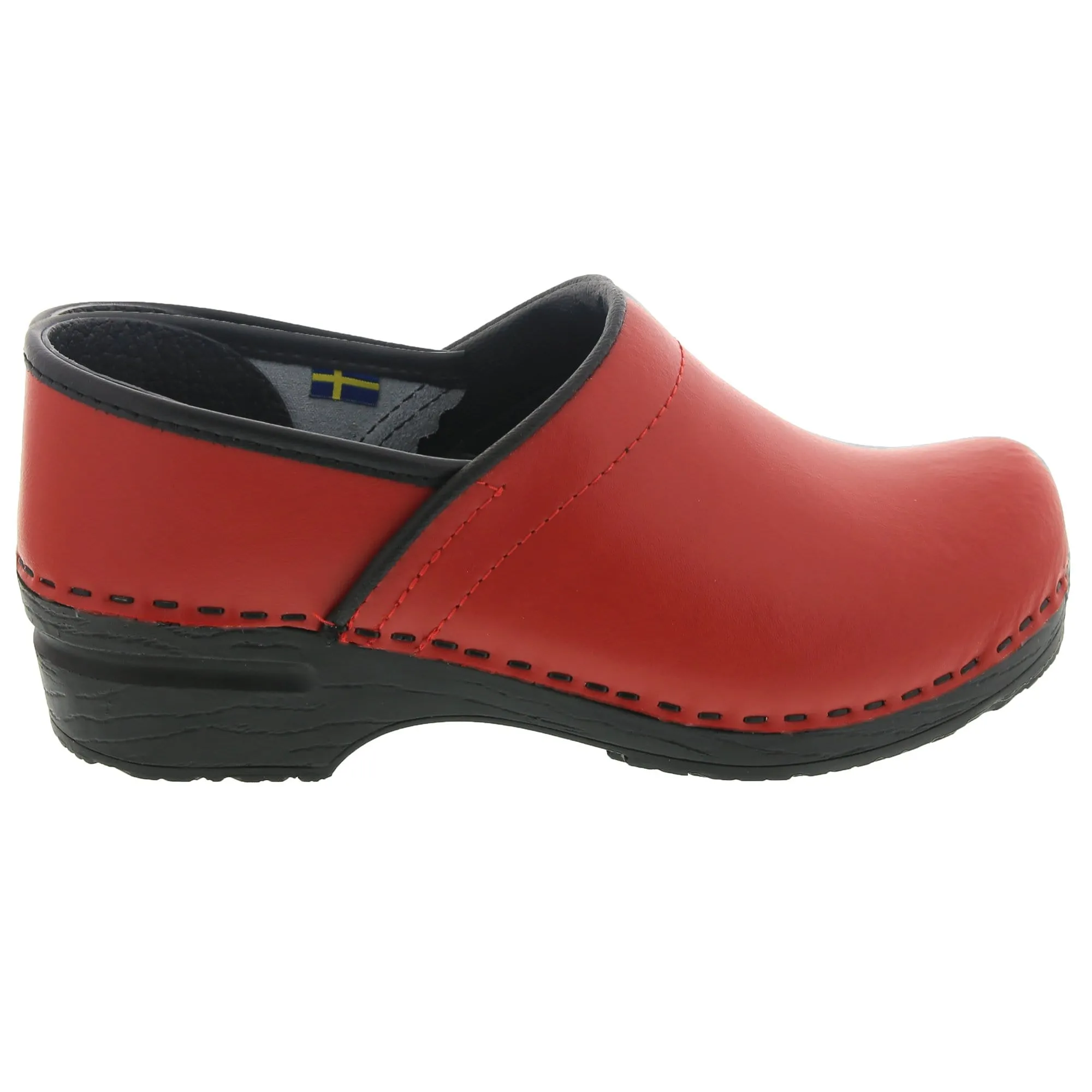 BJORK PRO ELLA Red Leather Clogs