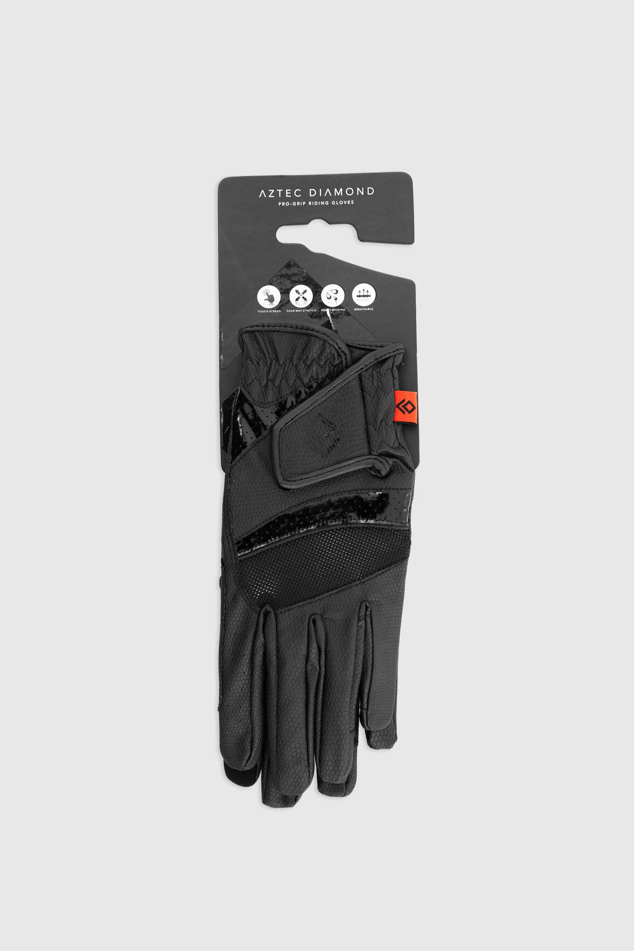 Black Patent Pro Grip Riding Glove