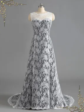 Black Wedding Dress with Ivory Lace LUCY