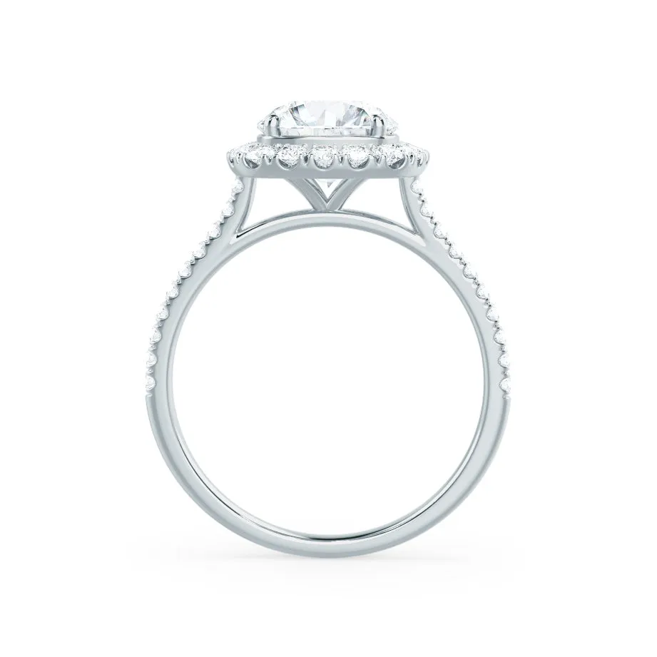 BLUSH - Round Lab Diamond 18k White Gold Petite Halo Ring