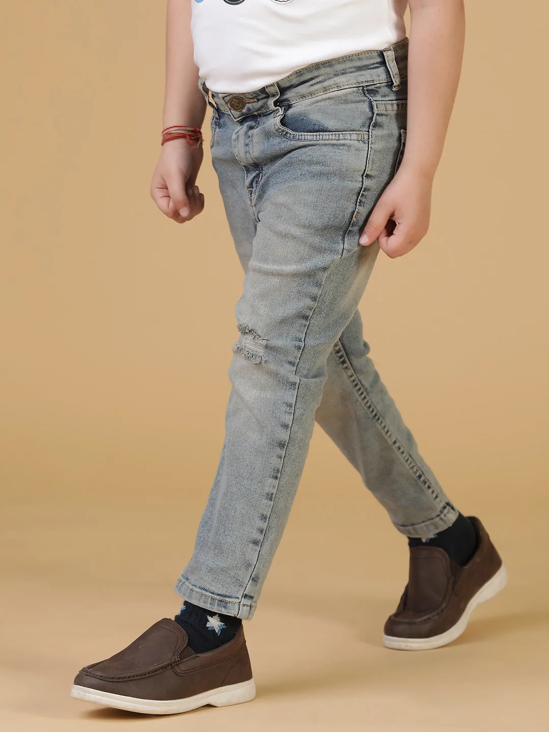 Boys Denim Khaki Tint Skinny Jeans