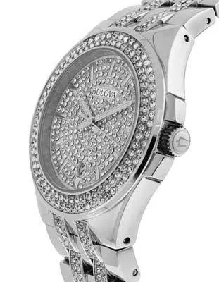 Bulova Mens Crystal Dress Watch - Stainless Steel Case - European Crystals