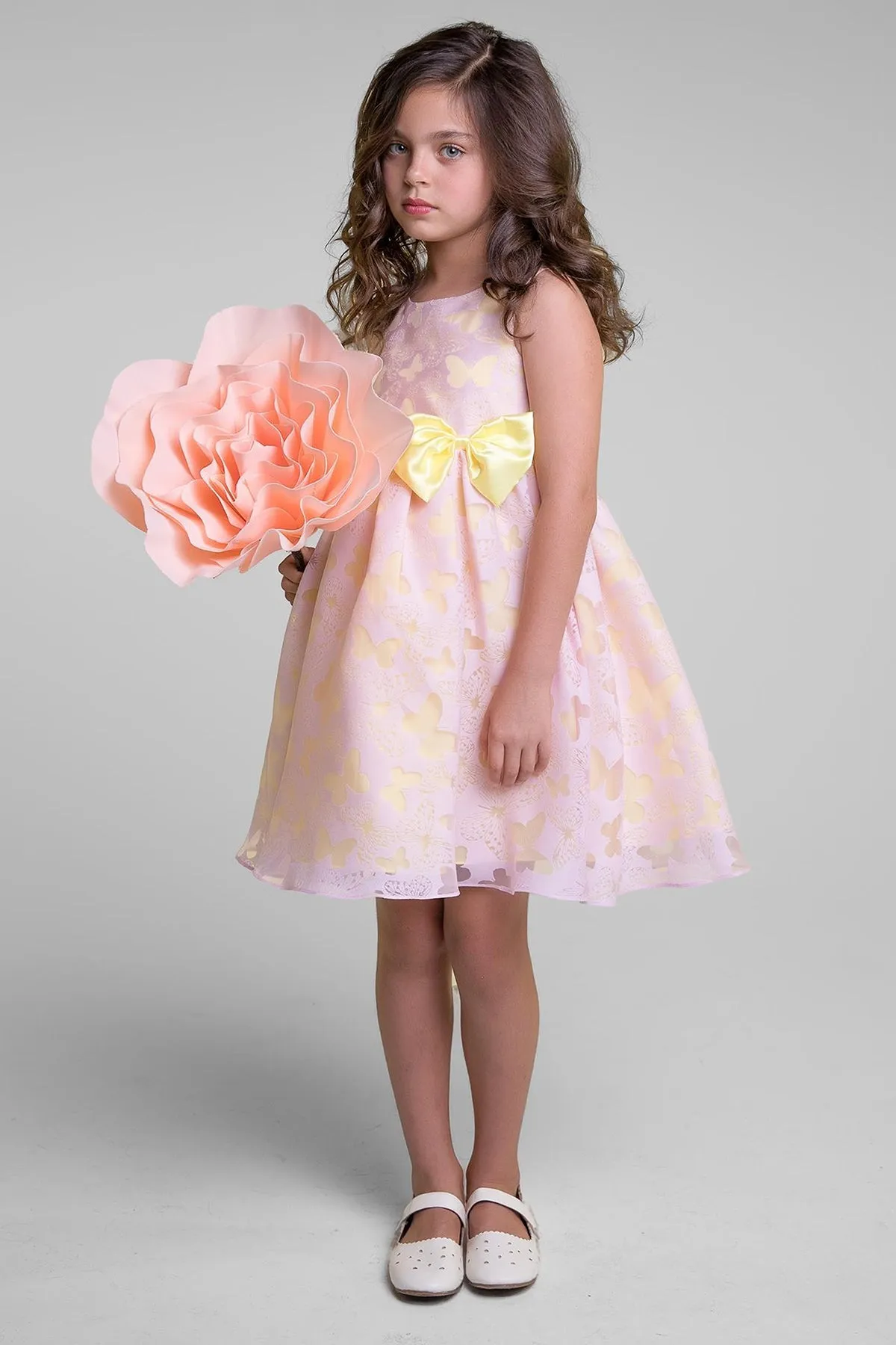 Butterfly Burnout Organza Girls Dress with Plus Sizes