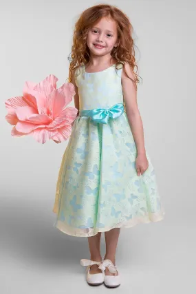 Butterfly Burnout Organza Girls Dress with Plus Sizes