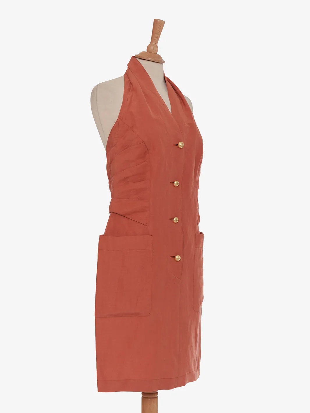 Byblos Brick-colored Linen Dress