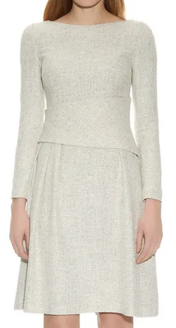 Camelot Dress White Tweed