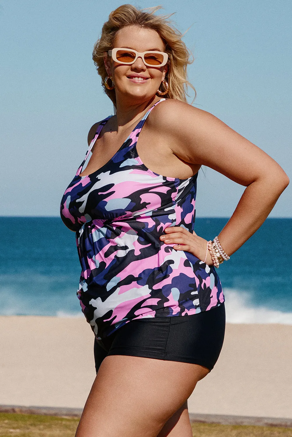 Camo Tank Plus Size Tankini