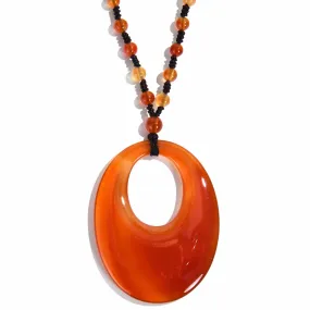 Carnelian Amulet Gemstone Necklace - 24