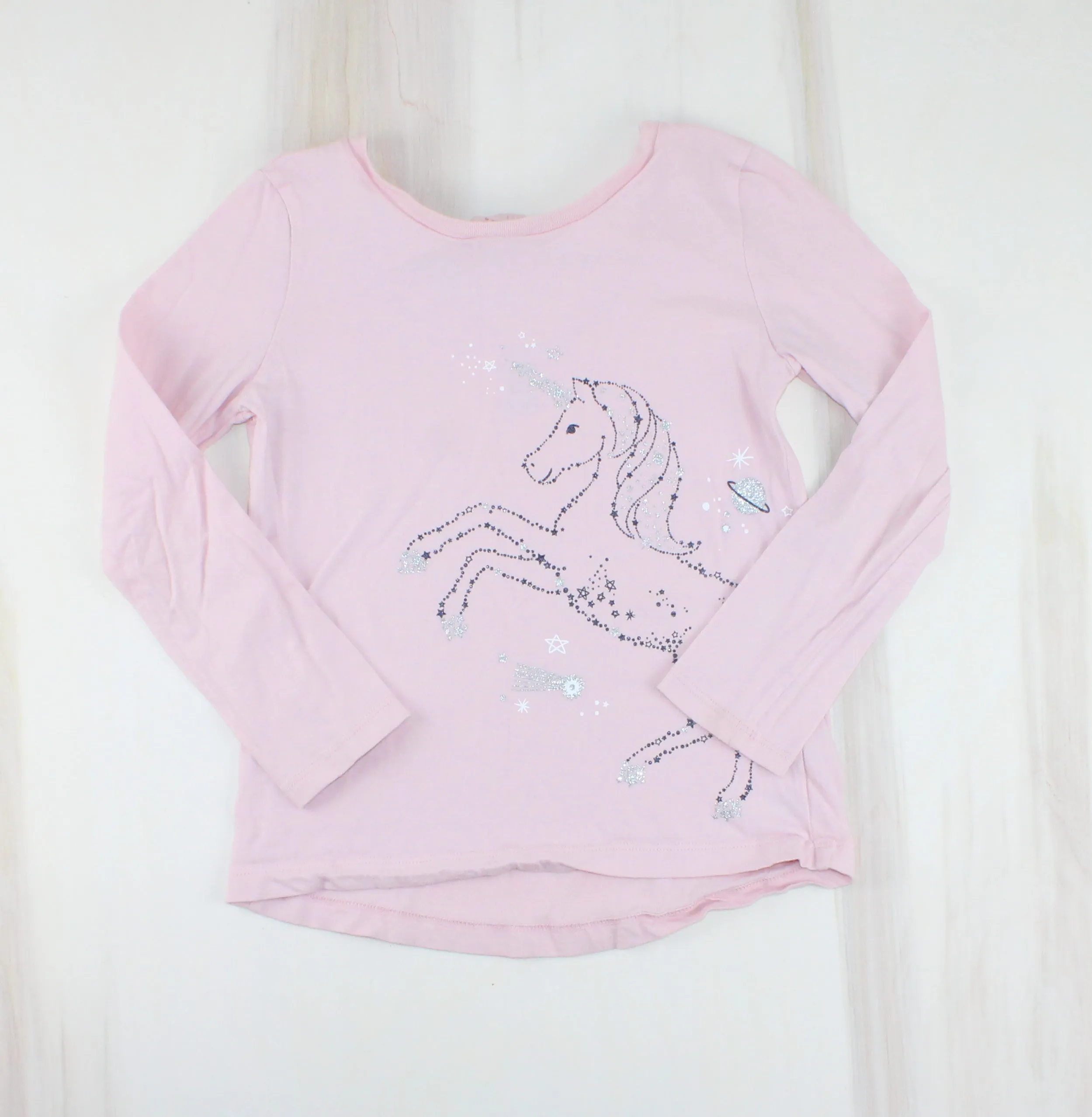 CARTERS LIGHT PINK UNICORN LONG SLEEVE TOP 6/6X VGUC