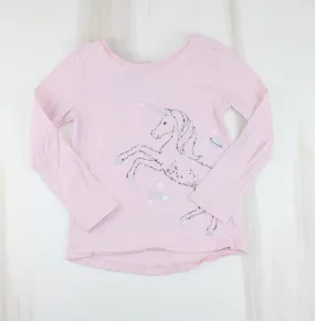 CARTERS LIGHT PINK UNICORN LONG SLEEVE TOP 6/6X VGUC