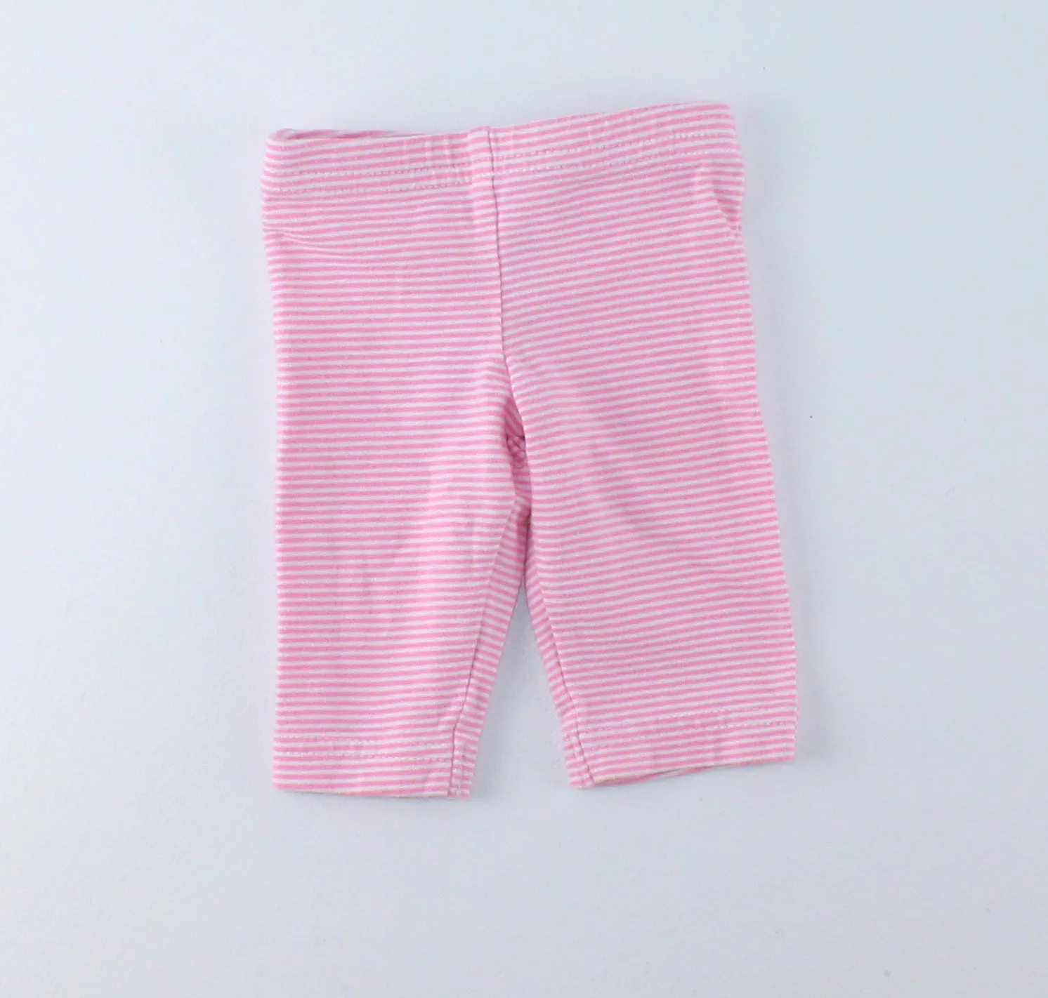 CARTERS PINK & WHITE STRIPED CAPRI LEGGINGS 3M EUC