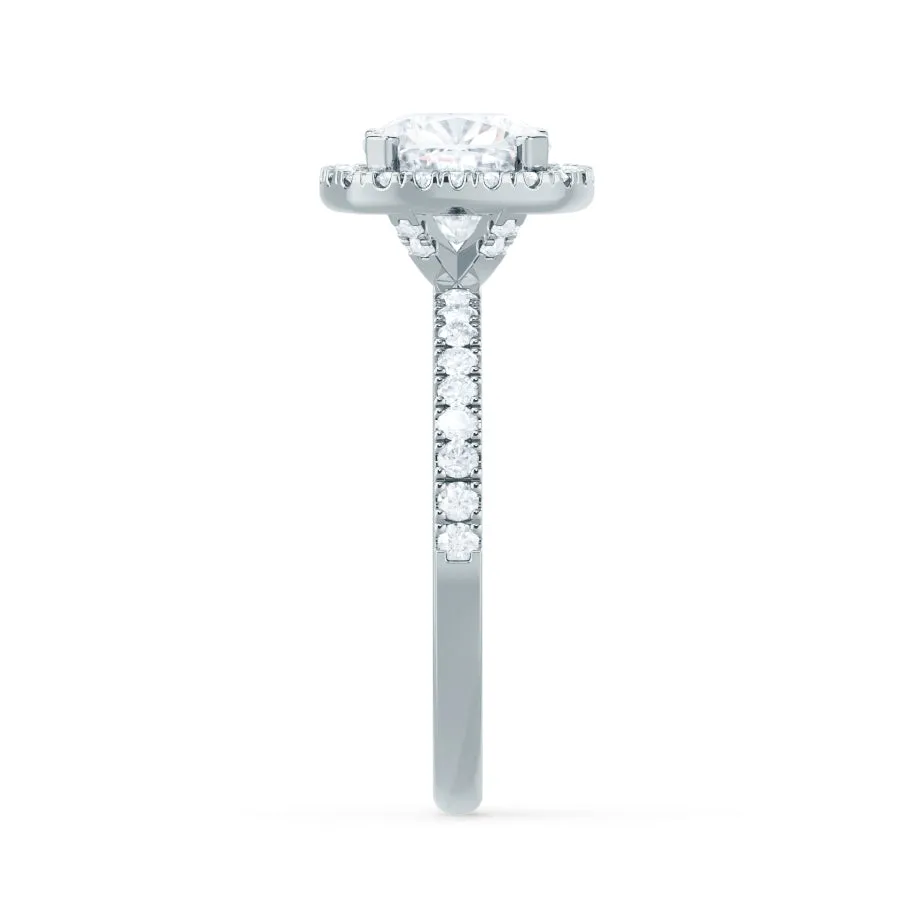 CASEADA - Cushion Moissanite & Diamond 18k White Gold Halo Ring