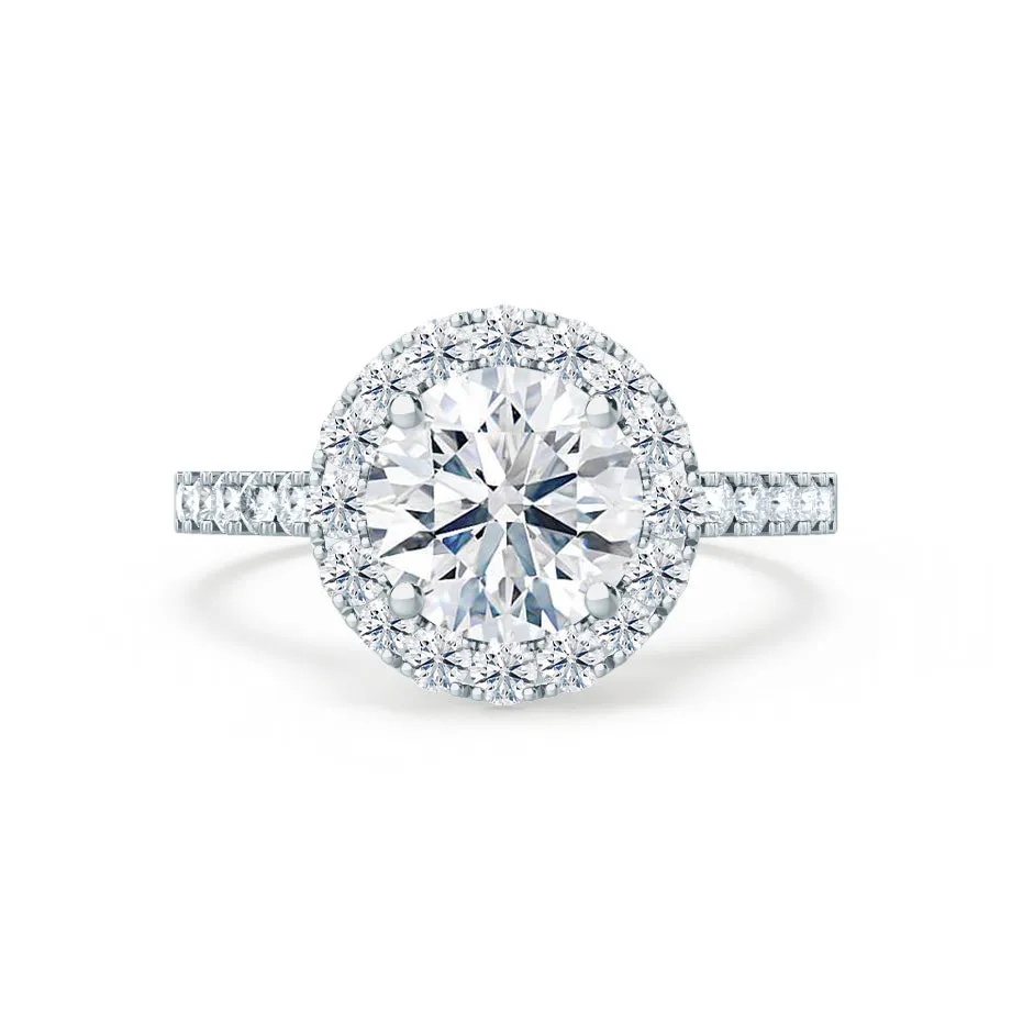 CECILY - Round Lab Diamond Platinum Halo